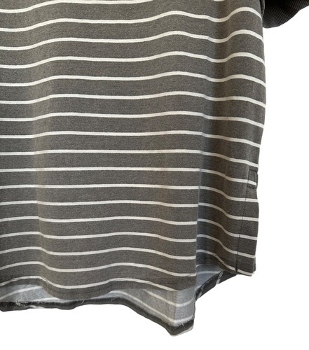 Jane & Delancey Women's Blouse Top Boat Neck Short Sleeve Size L Brown Striped - Picture 5 of 8