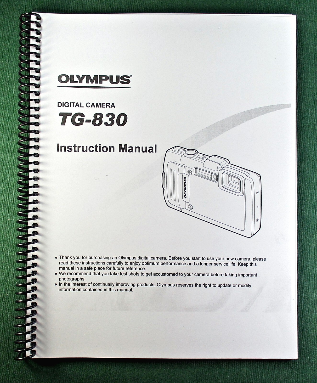 Olympus TG-830 Instruction Manual: 101 Pages & Protective Covers!