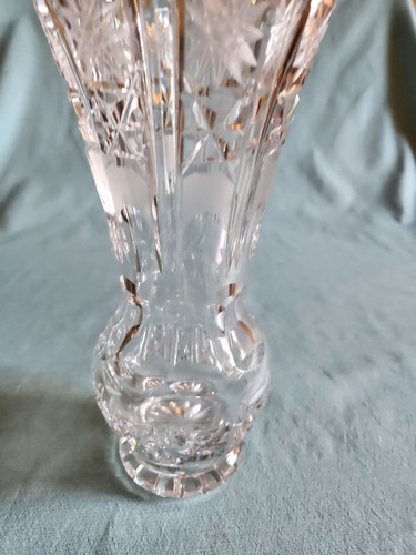 DURCHSICHTIGE KRISTALLVASE AUSGESTELLT TOP 11 3/4" HOCH - Bild 5 von 10
