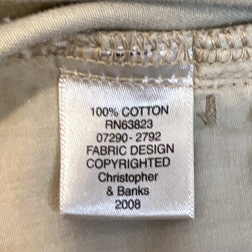 Beige Capri Pants Size 6 Embroidered Beach Chairs Front Back - Picture 7 of 8