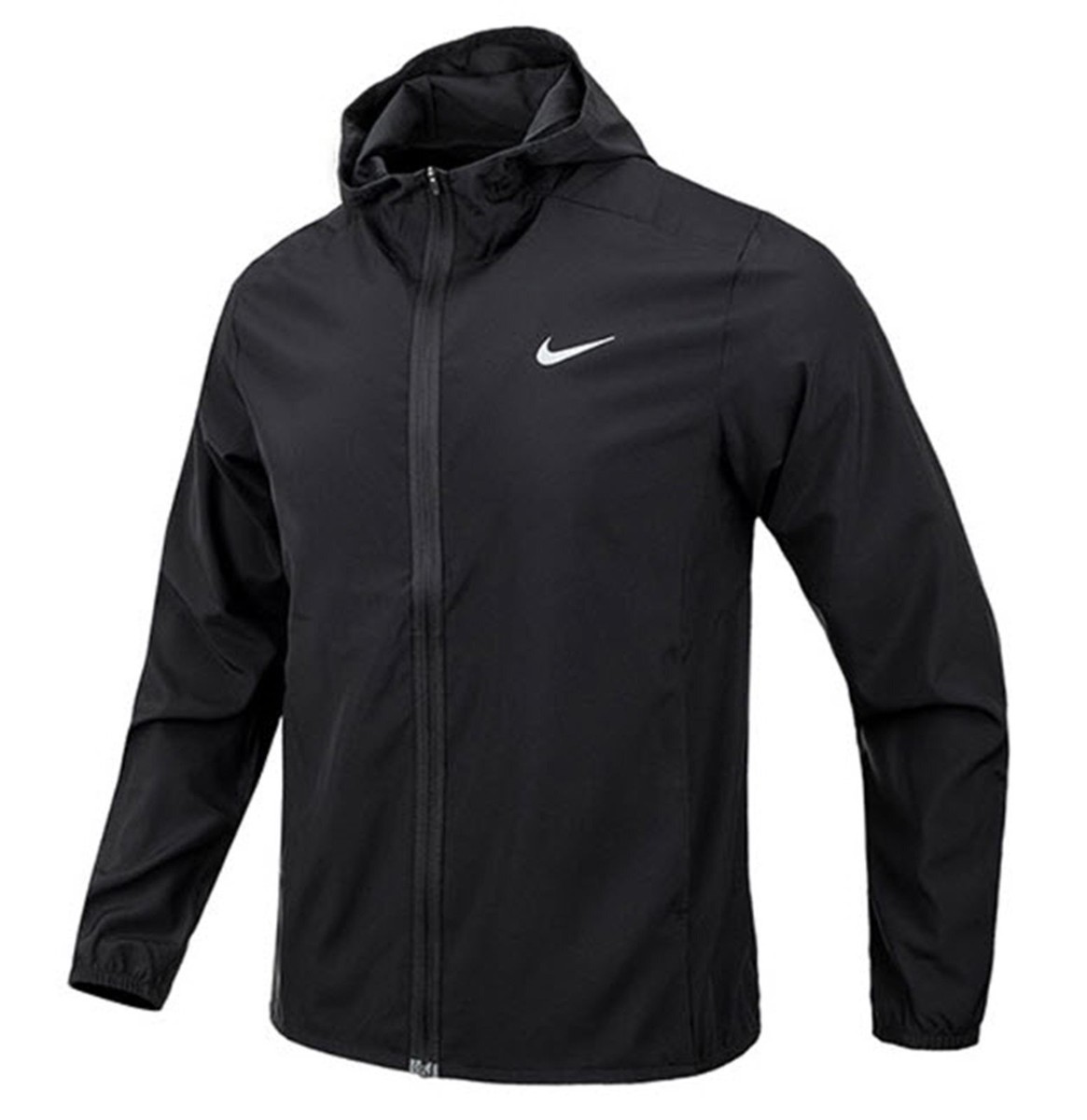 NIKE Men Dri-Fit Foam Woven Hoody Jacket Run Black Shirts NIKE Men Dri-Fit Foam Woven Hoody Jacket Run Black Shirts