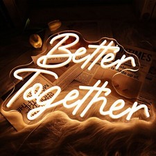 Better Together Neon Sign,Warm White Led Neon Light Signs, Art Wall Lights Decor