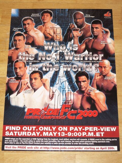 Other Martial Arts Pride Fc Grand Prix 00 Poster Royce Gracie Coleman Mark Kerr Kazushi Sakuraba Sporting Goods