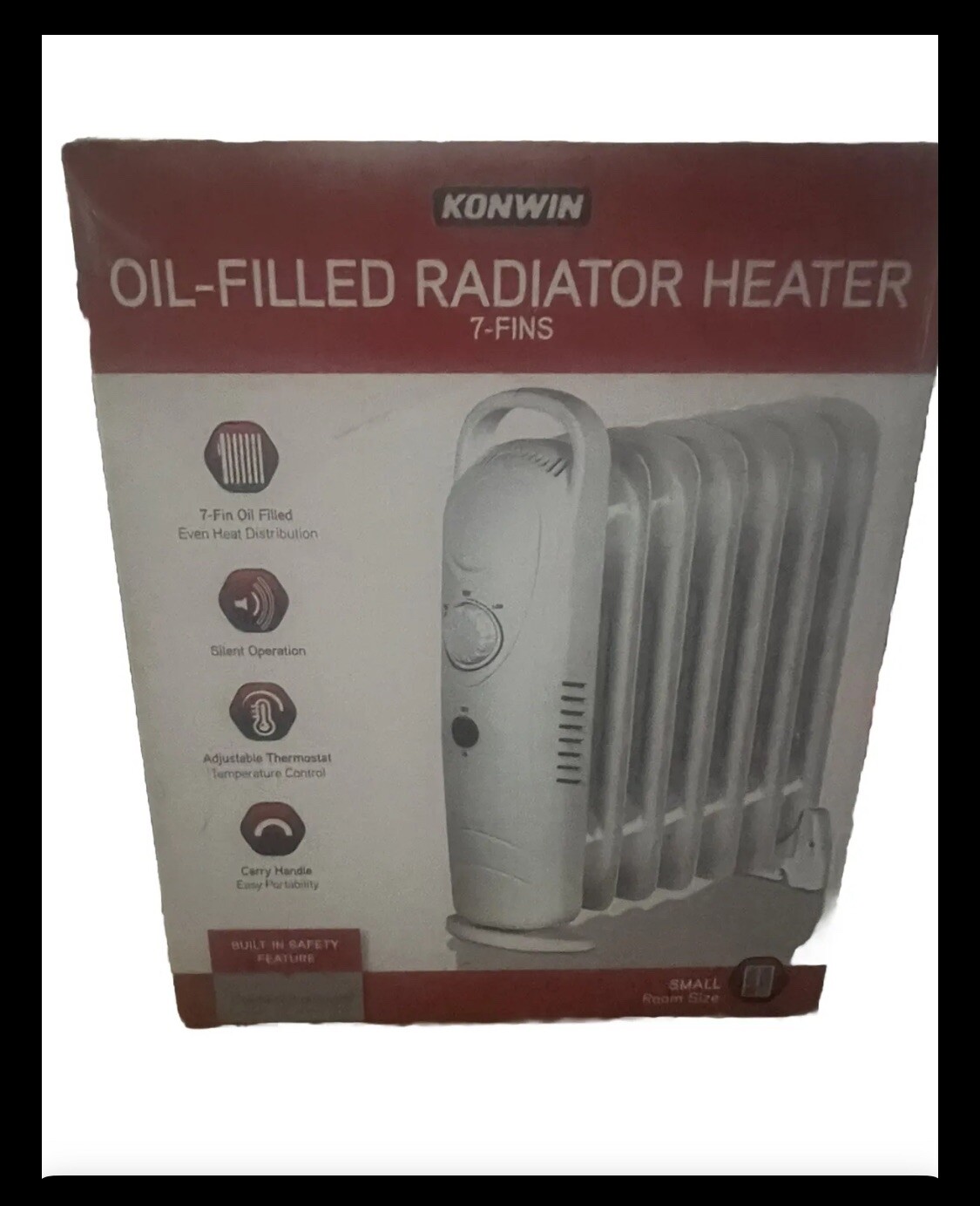 Knowin Oil-filled Radiator Heater 7- Fin Small Room Size New Box Not Included