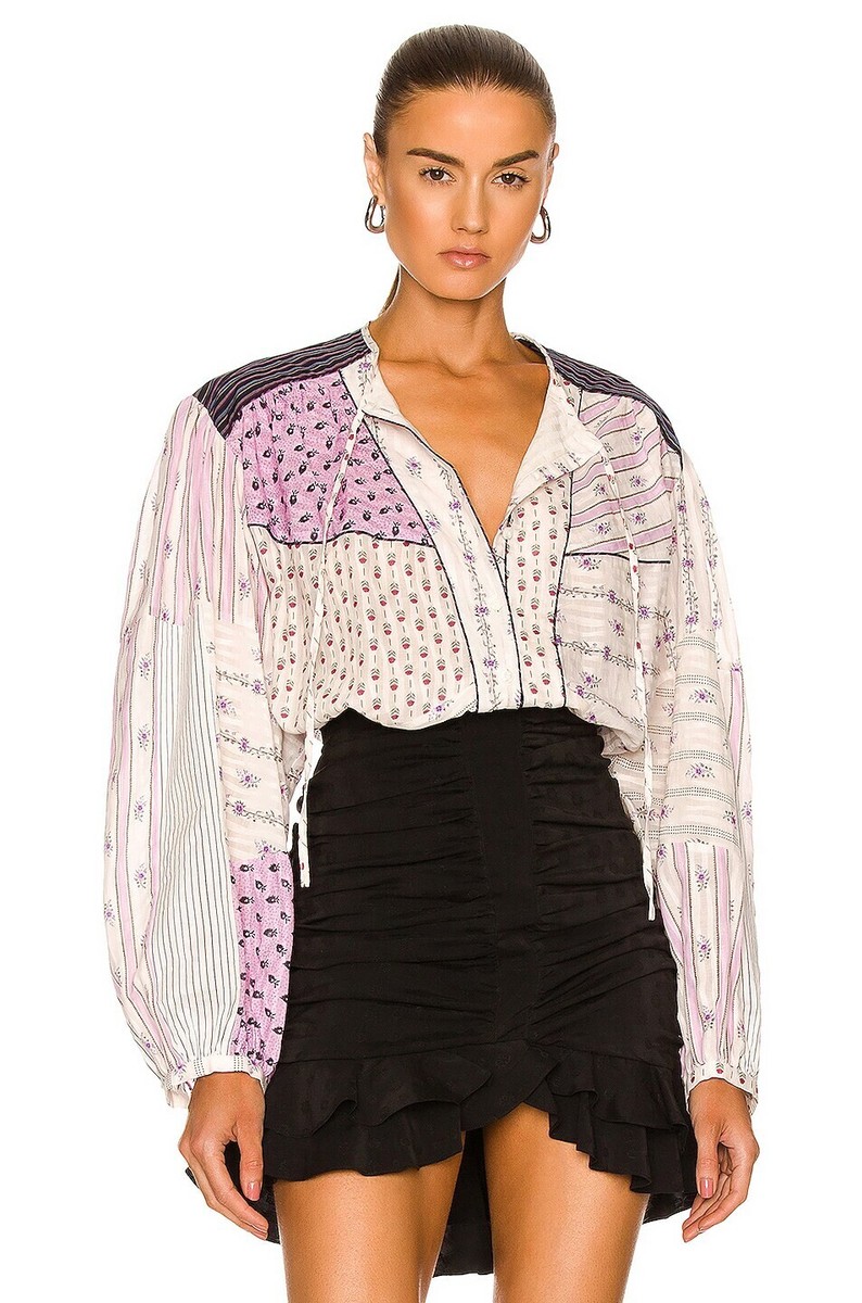 Isabel Marant - ひざもも様 ISABEL MARANT Cielo ruffled crocheted lace-paneled silk