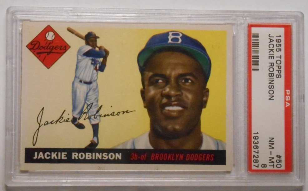 1955 TOPPS #50 JACKIE ROBINSON PSA 8 NM/MT Dodgers HOF Cert#19367287