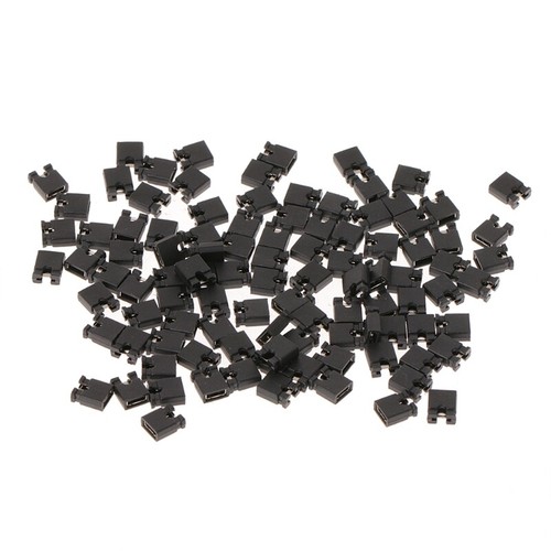 100 Pcs 2.54mm Standard Jumper Blocks Caps For Hard Drive DVD Motherboards - Photo 2/6