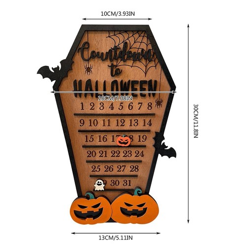 Decoración de cuenta regresiva de Halloween con delicada textura de madera y diseño avanzado - Imagen 1 de 12