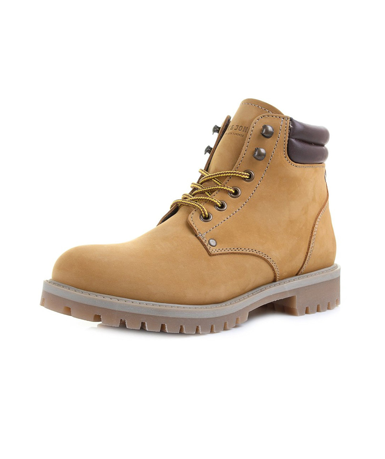 JACK & JONES Nubuck Stoke Leather Boots High Top Shoes Honey Beige Biker Boot JACK & JONES Nubuck Stoke Leather Boots High Top Shoes Honey Beige Biker Boot