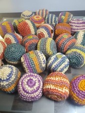 Hemp Hacky Sack, Woven Hemp Pellet Footbag, Juggle Stress Ball Toy