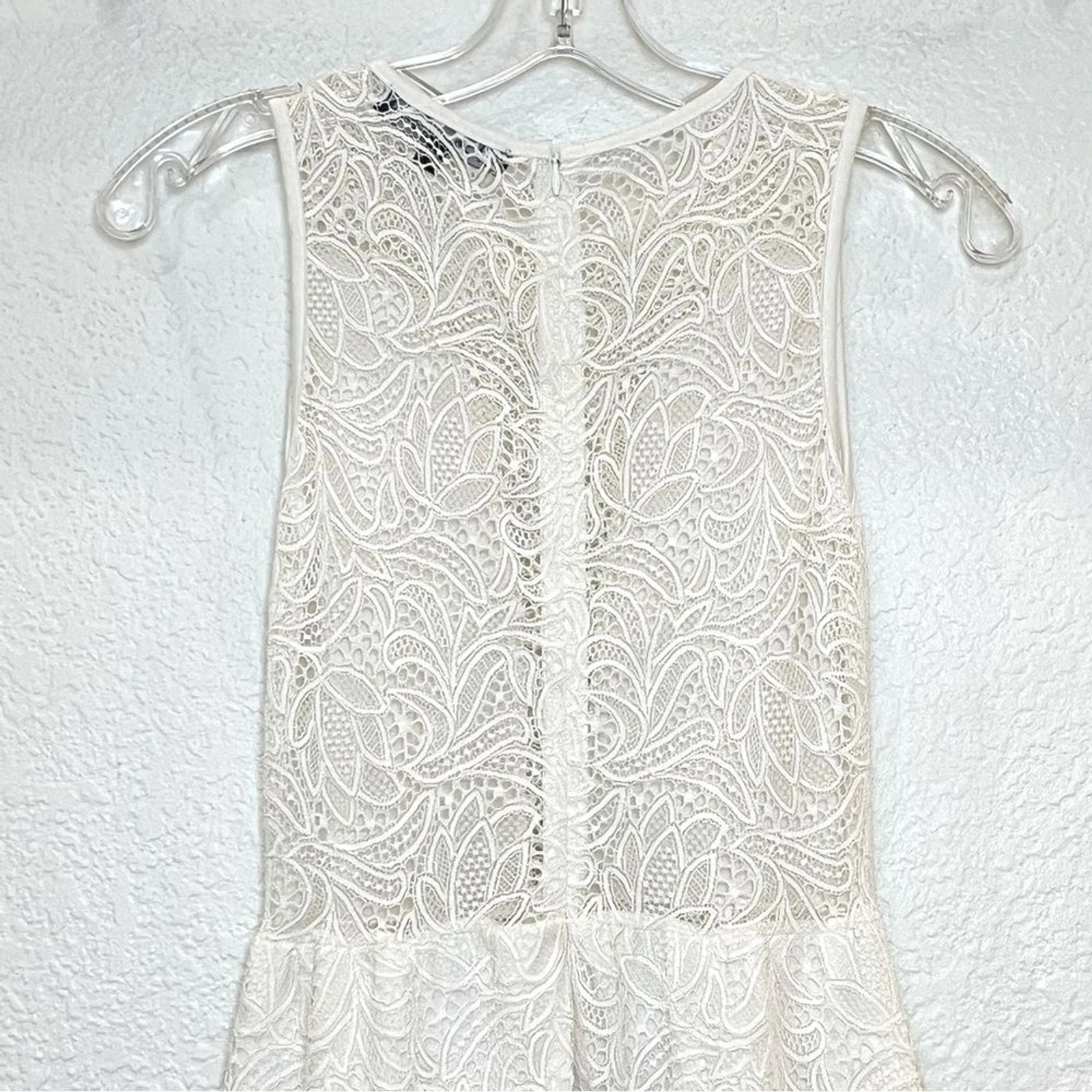 OFF WHITE For Love & Lemons Lulu mini abito in pizzo bianco sporco taglia XS