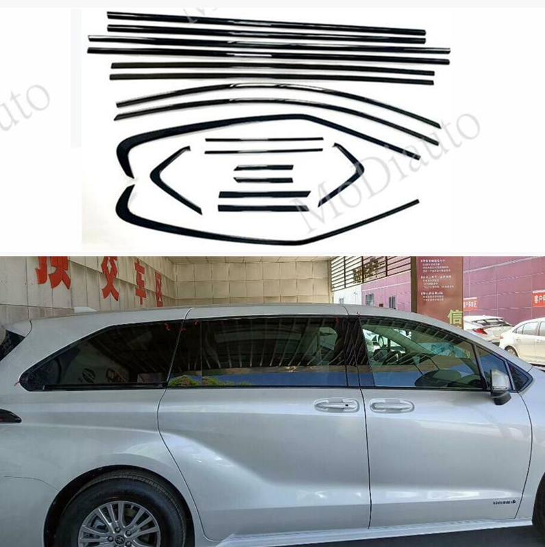2021-25 For Toyota Sienna Black Titanium Window Frame cover Trim ...