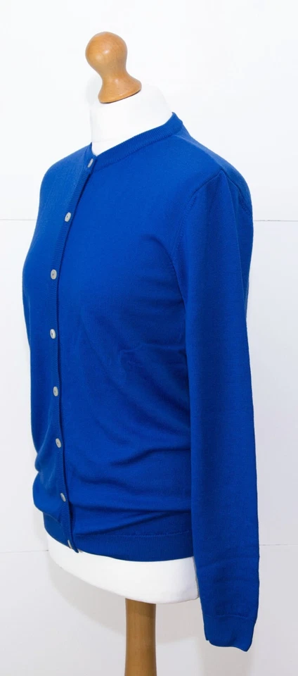 Blue Crew neck Wool Cardigan Size 12 UK  Peter Hahn VGC #K2 - Image 2 of 4