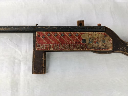 American Marksman Gong Bell Toys No 156 wooden machine gun - Picture 6 of 10