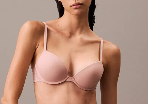 NWT Calvin Klein Women's 34C Soft Stretch Lace Push-Up Plunge Bra QF7578 Subdued - Picture 2 of 8