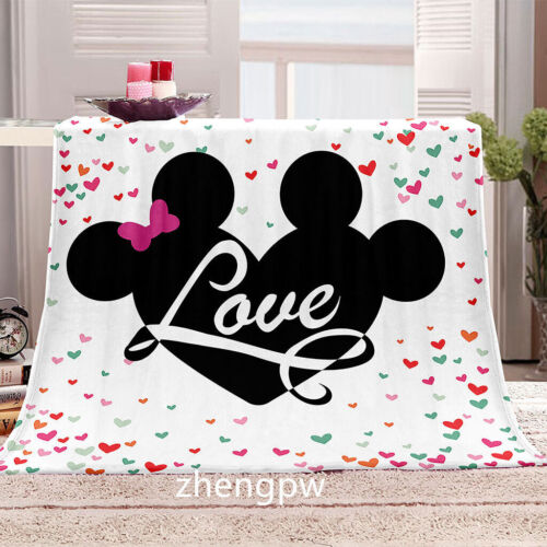 Disney Cartoon Mickey Minnie Mouse Fleece Blanket Throw Flannel Sofa Bedding UK - Picture 25 of 33