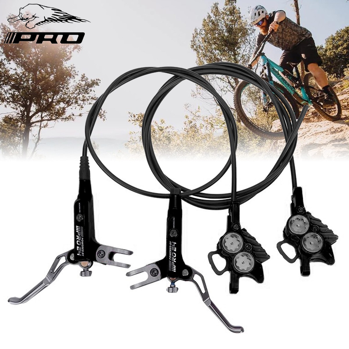 IIIPRO E4 MTB 4 Piston Brake Hydraulic Disc Brakes SET 800-1550mm
