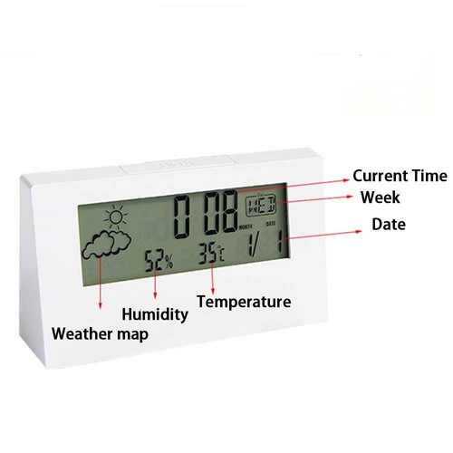 Calendar Number Clock LED Digital Electronic Clock Alarm Clock Large Number - Picture 10 of 15
