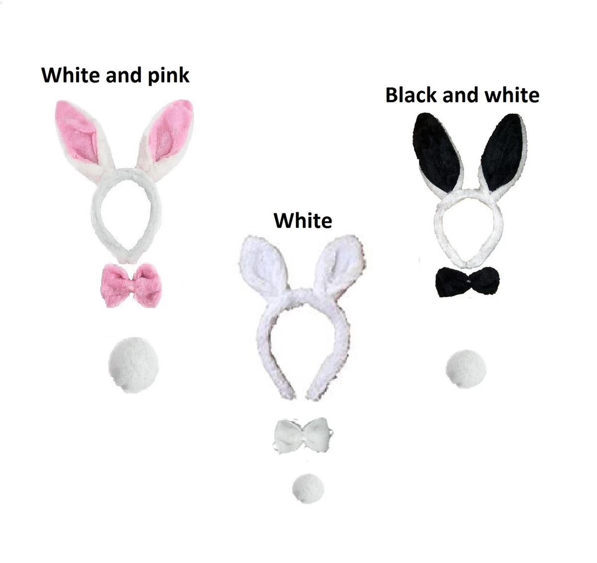 ¡Kit De Conejita Rosa 4 Piezas! Diadema De Orejas, Pajarita, Cola Y Guantes Blancos – Ideal Para Pascua, Halloween Y Fiestas De Disfraces