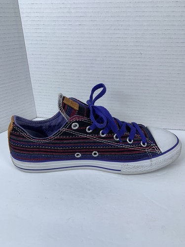 Converse All Star Striped Low Top Junior Sneaker Shoe 648867F Size 5.5 (S128) - Picture 6 of 11