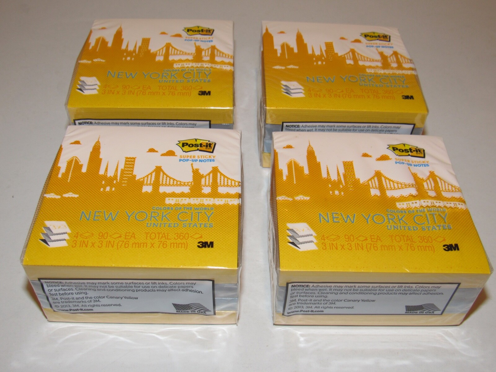 Post-It 3M Sticky Notes Color Of The World New York City 90 Sheets 16 Pads 3x3