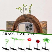 5x Duckbill Clips Grass Plant Hair Side Clip Bean Sprout Hairgrips Po Prof C2X5