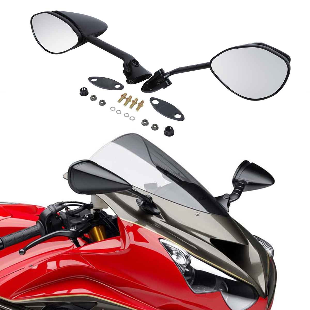 Black Rear View Side Mirrors For Kawasaki Ninja ZX14R ZX14 Black Rear View Side Mirrors For Kawasaki Ninja ZX14R ZX14