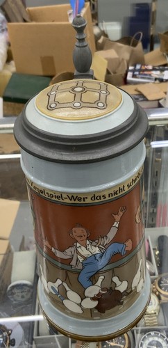Beer Stein, Mettlach 2959 "Bowling" 0.5L, by F. Quidenus. JM - Picture 3 of 5