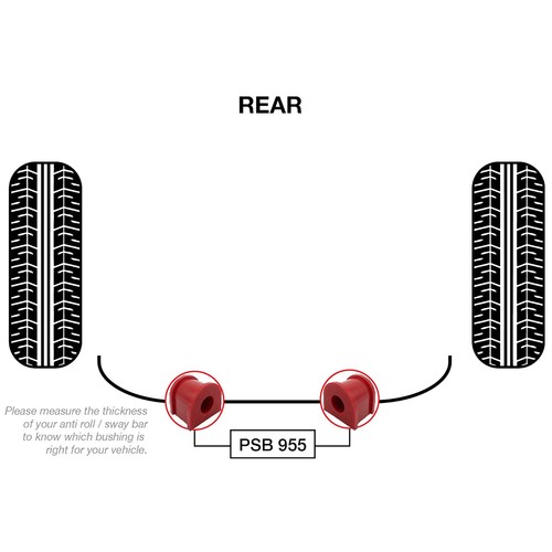 2x Rear Sway Bar Poly Bushing Kit - 14/15mm fits Subaru Legacy (00-02) - Picture 2 of 4