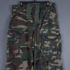 Surplus Tex Cargo Pants Mens XL Fits 34x32 Woodland Camo Y2K Airborne Vintage