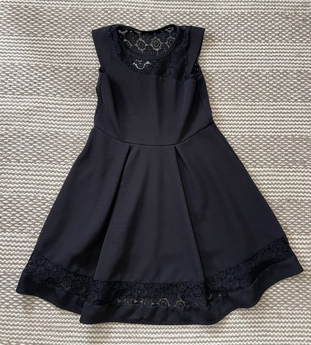Iris & Ivy Girls Size 14 Black Sleeveless Dress Lace