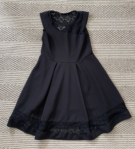 Vestido de encaje negro sin mangas Iris & Ivy para niñas talla 14 - Imagen 1 de 4