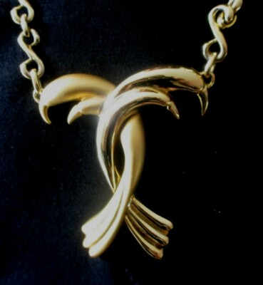 Collier Vintage Signé ORENA Paris - Or Couleur Art Déco - Occasion Parfait état - Bijou Ancien De Couture