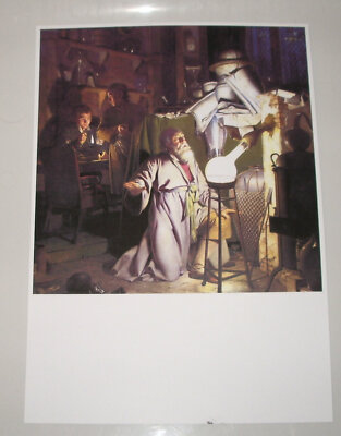 Hennig Brand entdeckt das Element Phosphor - Joseph_Wright - Farbdruck