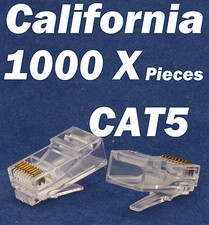 1000 X Pcs RJ45 Plug Cat5 Modular LAN Network Connector Internet Ethernet Cable