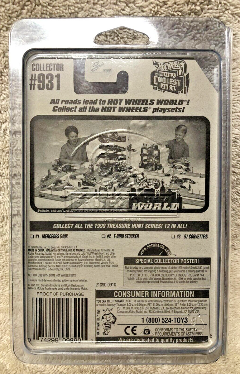97 CORVETTE 1997 th 1999 TREASURE HUNT limited edition hot wheels
