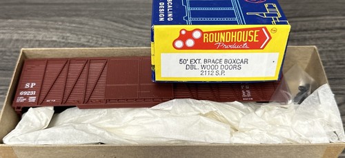 Roundhouse HO Kit #2112 50’ Ext Brace Boxcar Dbl Wood Doors Southern Pacific NIB - 第 1/4 張圖片