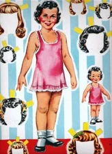 VINTAGE UNCUT 1956 DOLLY & ME PAPER DOLLS~TONETTE HOME PERM~#1 TOP REPRODUCTION
