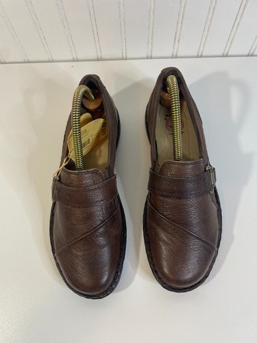 Earth Spirit Gelron Brown Leather Slip On Women's Shoes Accent Buckle Size 8 - 第 4/14 張圖片