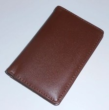 MEMORY MEDIA CARD HOLDER WALLET FAUX LEATHER BROWN 4.25" X 5.63" OPENED 