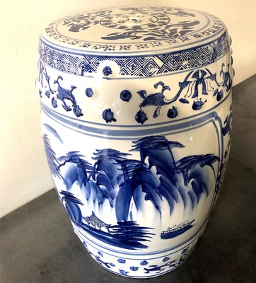 Antique Chinese Blue White Porcelain Garden Stool Antique Chinese Blue White Porcelain, Porcelain Garden Stools Chinese