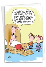 1 Funny Father's Day Card with Envelope - Love You Both C3578FDG