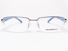 NEW Emporio Armani EA1051 3010 Half Rim Eyeglasses Frames Mens Gunmetal 55/18
