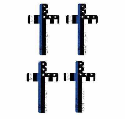 Download 4 Pack Thin Blue Line Cross Blue Lives Matter Flag Vinyl ...