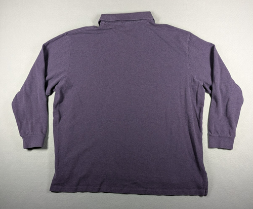 Polo Ralph Lauren Shirt Mens 3XB Purple Long Sleeve Polo Rugby Green Pony Rugby - Picture 2 of 7