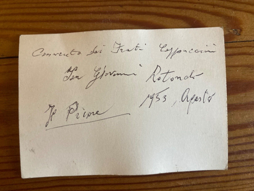RARE LOT RELICS P. Pio's true photo: handwritten by prior of the Capuchin friary - Picture 5 of 11