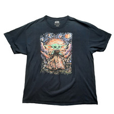 Star Wars/ Mandalorian Tee-Shirt Men's Size XL Gray, Grogu, Baby Yoda Graphic