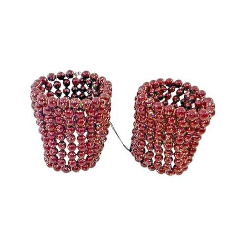 Napkin Rings KIM SEYBERT Barneys NYC Beaded 4 NEW NWT Copper Brass Whimsy Goth - Picture 6 of 19