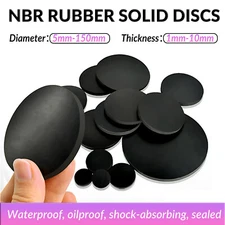 Neoprene Solid Round Rubber Pads Disc Sheet -10 Pcs -Various Thicknesses & Sizes
