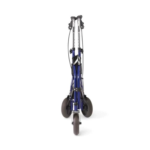 Medline Foldable 3 Wheel Rollator w/ Tray & Basket, Blue Color, Mobility Walker - Picture 14 of 16